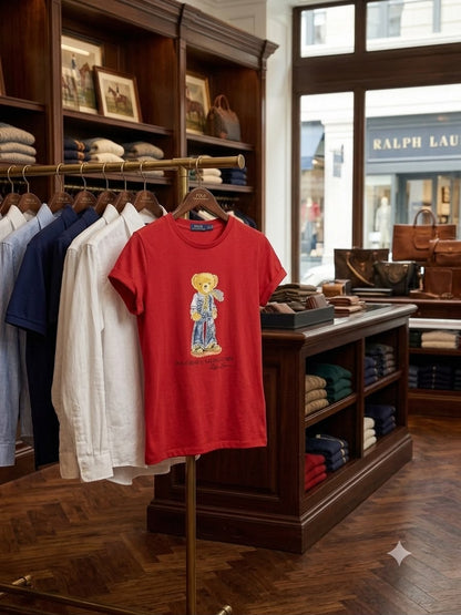 Ralph Lauren Women's Cotton Tee in Red – Product Shot	