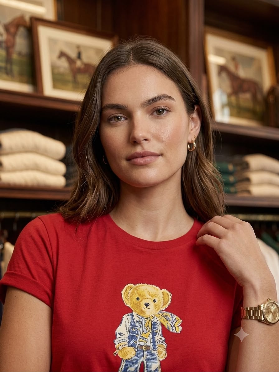 Ralph Lauren Red Tee – Fabric Zoom Detail	