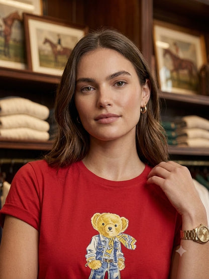 Ralph Lauren Red Tee – Fabric Zoom Detail	