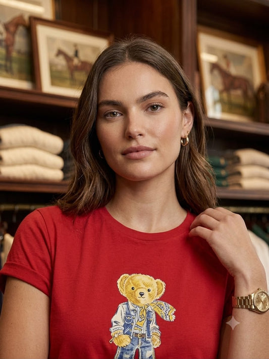 Ralph Lauren Red Tee – Fabric Zoom Detail	