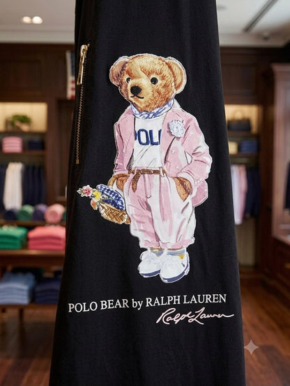 Ralph Lauren Black Tee – Worn by Model Distance Shot
