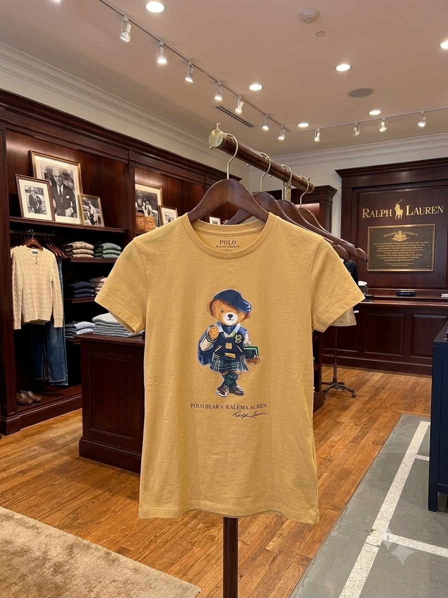 Ralph Lauren Women's Cotton Tee in Yellow Cream – Product Shot	