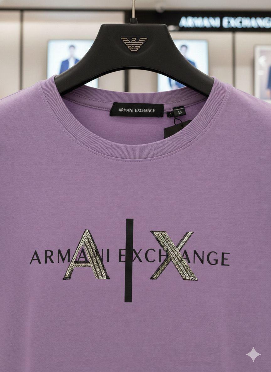 Armani Lilac Tee – Fabric Zoom Detail	