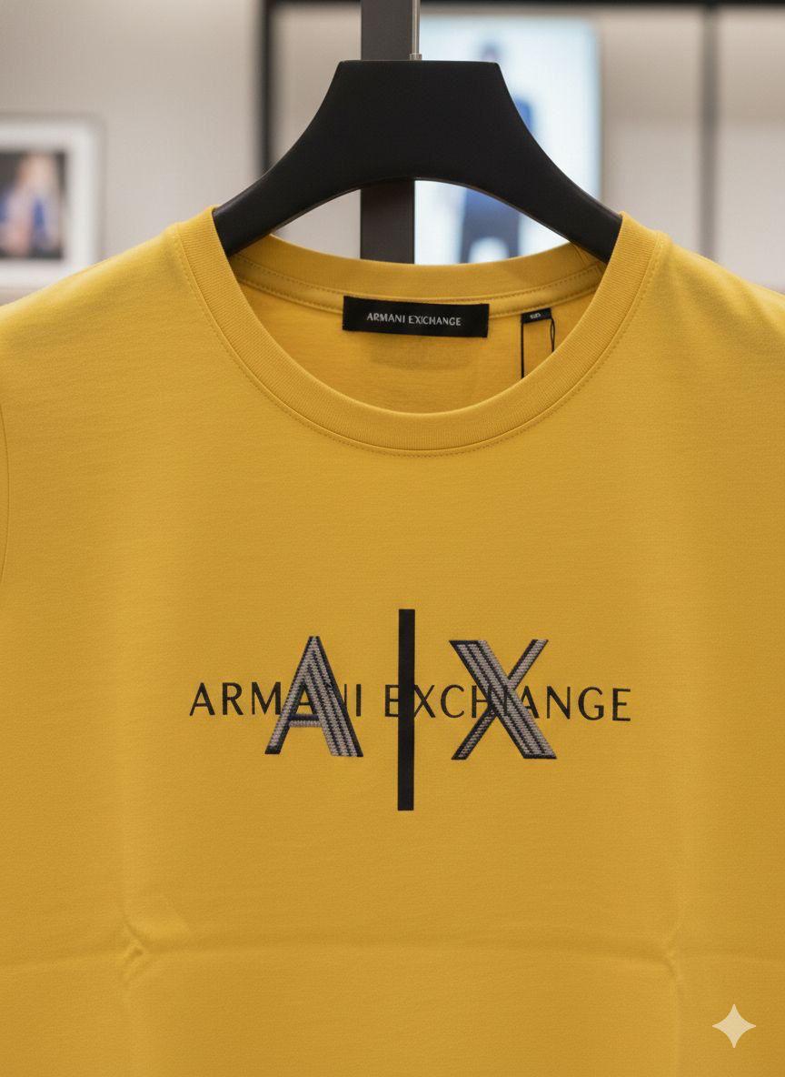 Armani Yellow Tee – Fabric Zoom Detail	