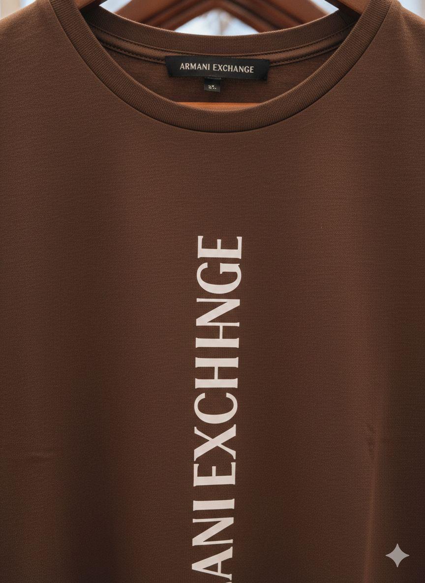 Armani Brown Tee – Fabric Zoom Detail	