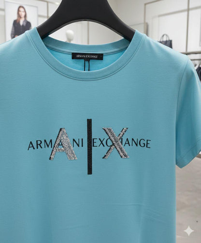 Armani Sky Blue Tee – Fabric Zoom Detail	