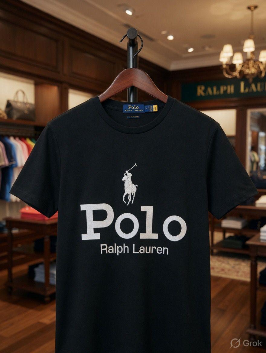 Ralph Lauren Black Tee – Embroidery Zoom Detail	