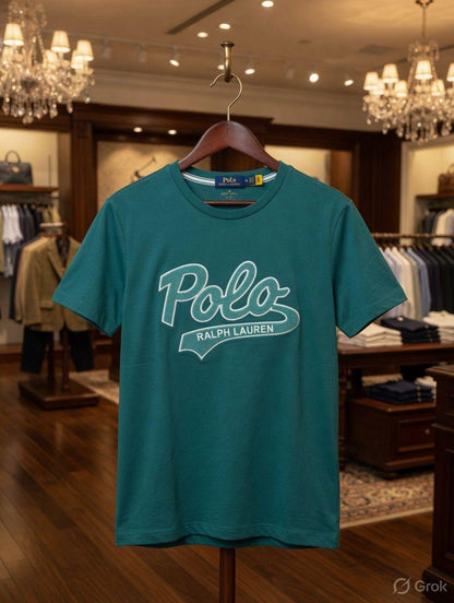 Ralph Lauren Women's Premium Tee in Teal Blue – Product Shot	