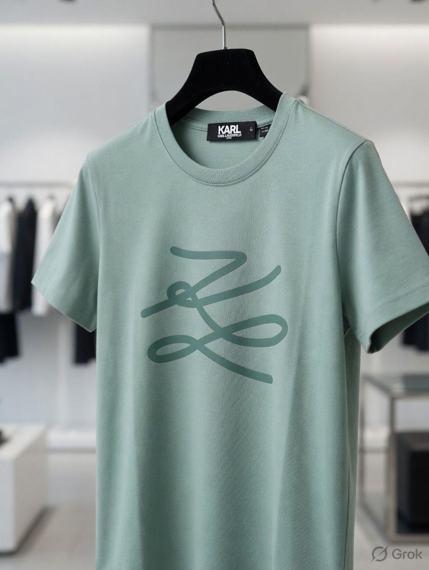 Karl Lagerfeld Pista Green Tee – Fabric Zoom Detail	