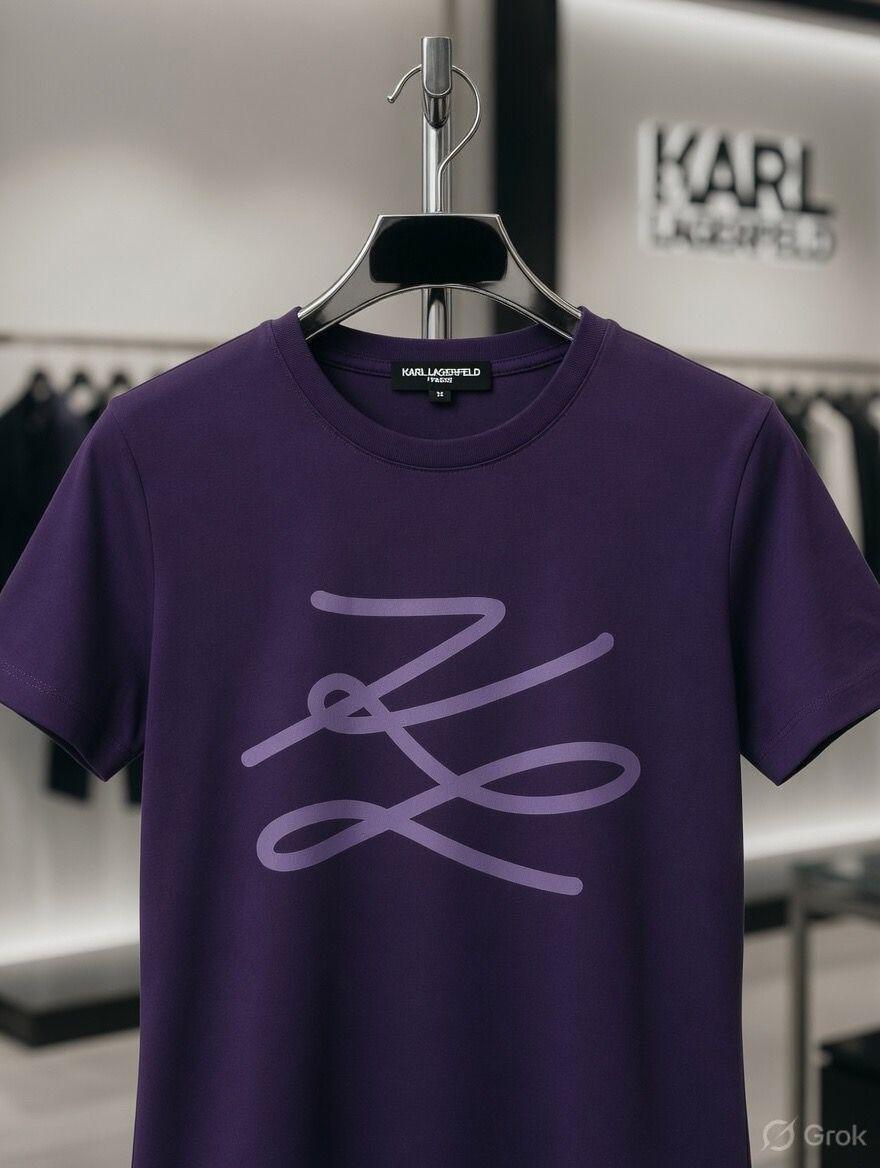 Karl Lagerfeld Purple Tee – Fabric Zoom Detail	
