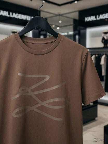 Karl Lagerfeld Brown Tee – Fabric Zoom Detail	