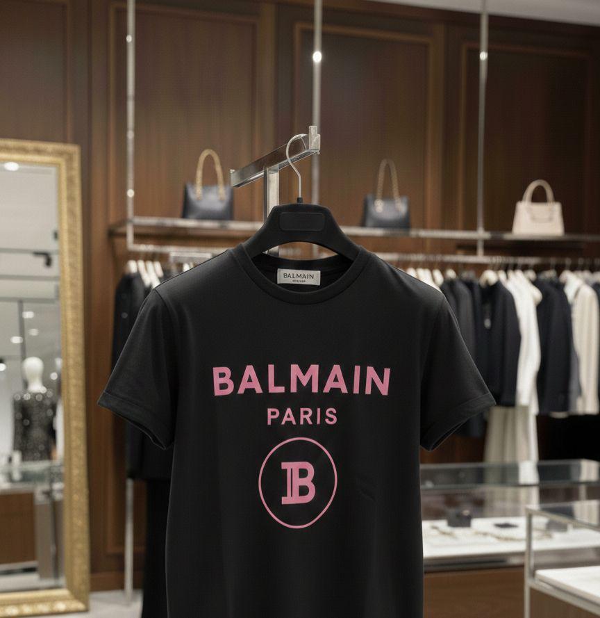 Balmain Black Tee – Fabric Zoom Detail	