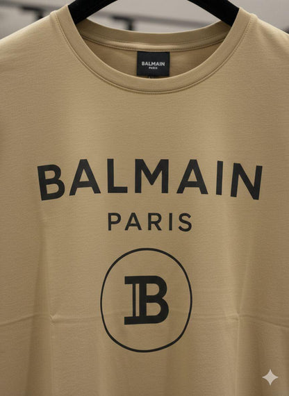 Balmain Beige Tee – Fabric Zoom Detail	