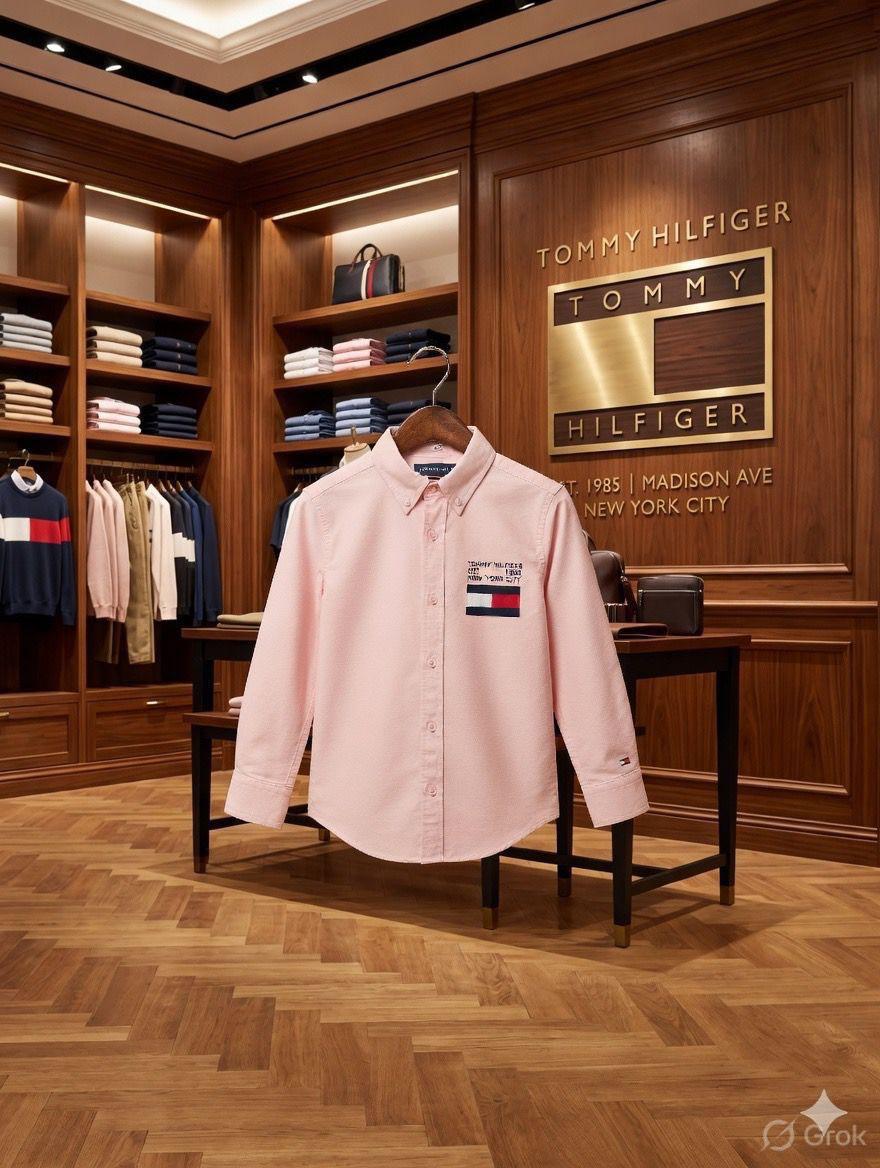 Tommy Hilfiger Kids Premium Cotton Shirt in Pink
