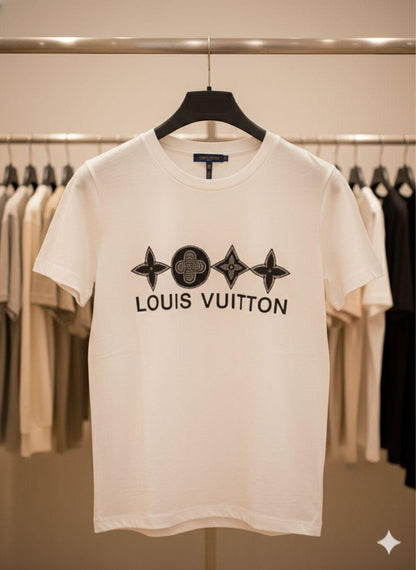 Louis Vuitton white premium Italian cotton T-shirt for women

