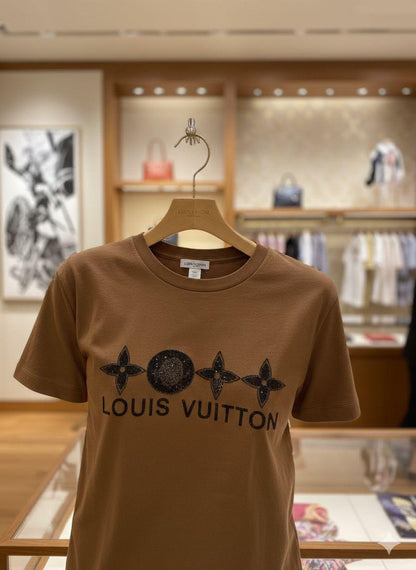 Louis Vuitton brown premium Italian cotton T-shirt for women
