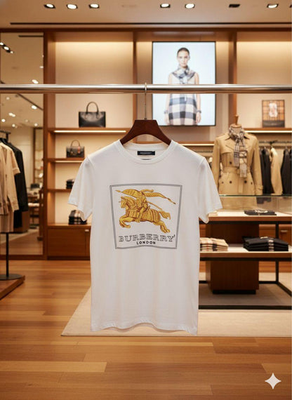 Burberry white premium Italian cotton T-shirt for women
