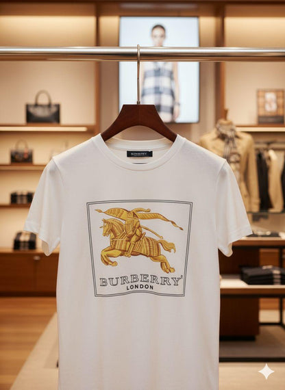 Women's Burberry white regular fit luxury T-shirt
