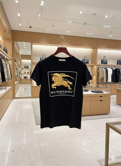Burberry black premium Italian cotton T-shirt for women
