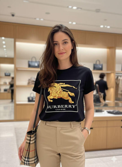Burberry black designer-inspired ladies cotton tee
