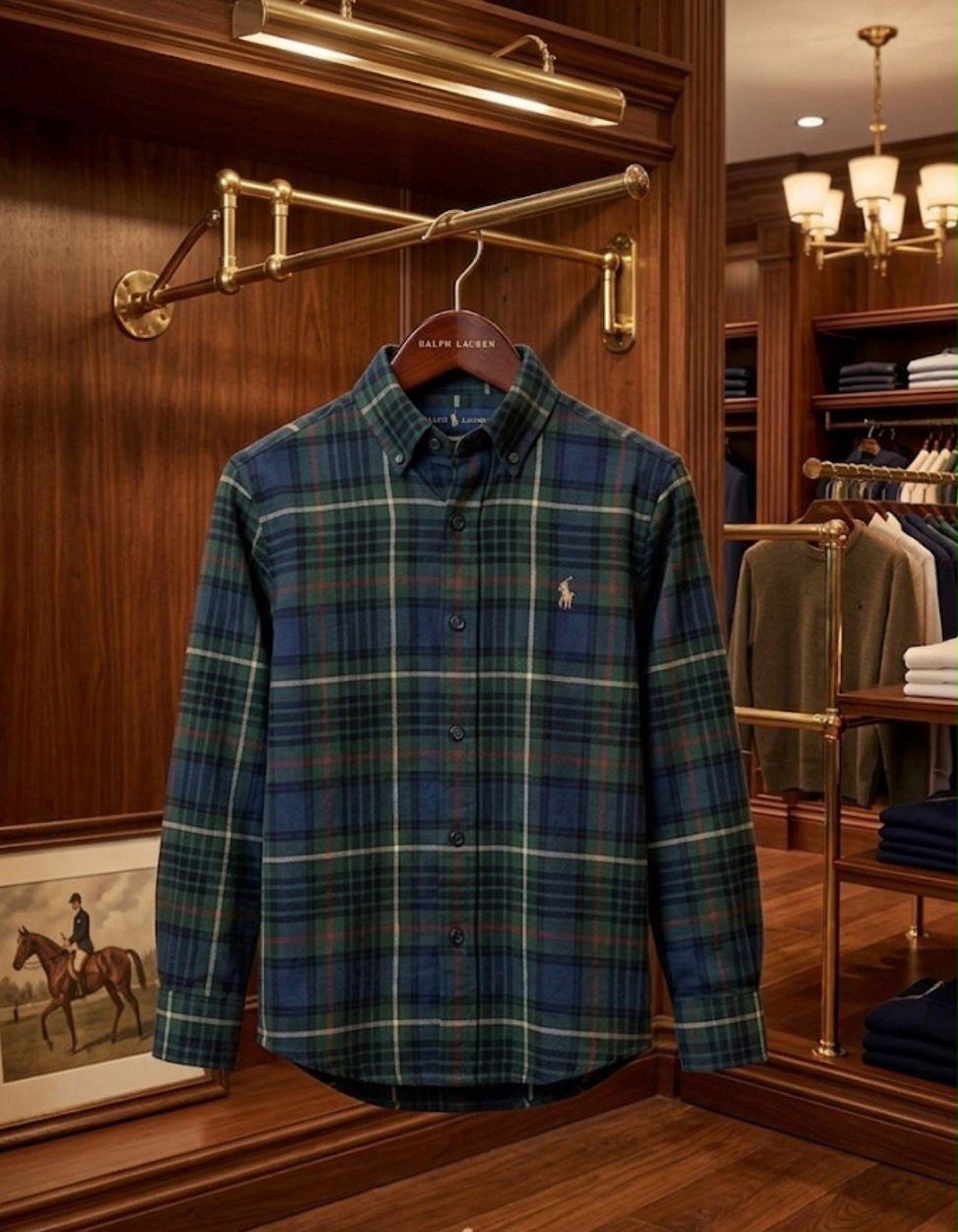 Ralph Lauren Kids Embroidered Oxford Shirt in Dark Green
