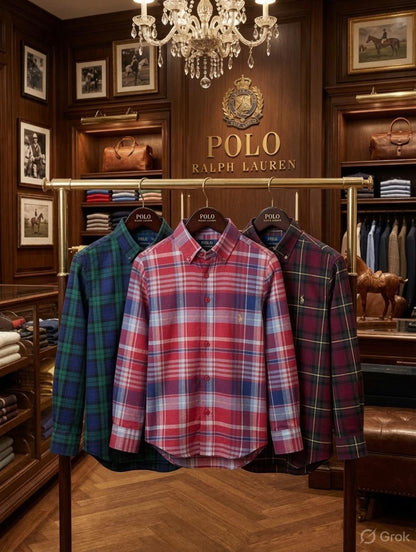 Ralph Lauren Kids Embroidered Oxford Shirts – Navy, Green, Red, Blue & Wine Collection