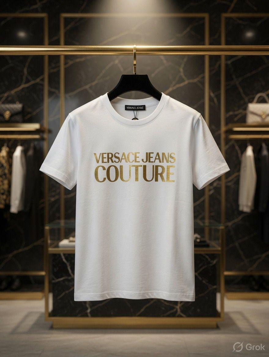 Versace white premium Italian cotton T-shirt for women
