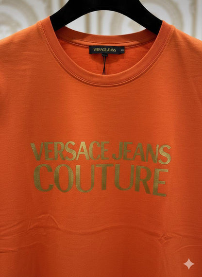 Women's Versace orange regular fit luxury T-shirt
