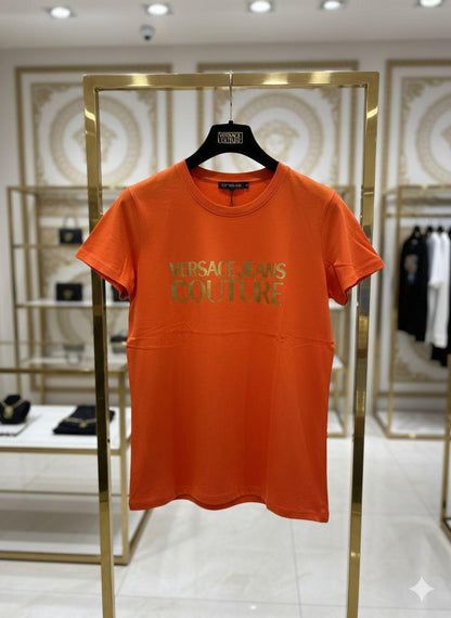 Versace orange premium Italian cotton T-shirt for women
