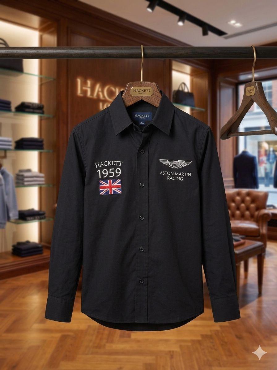 Hackett Kids Premium Oxford Shirt in Black
