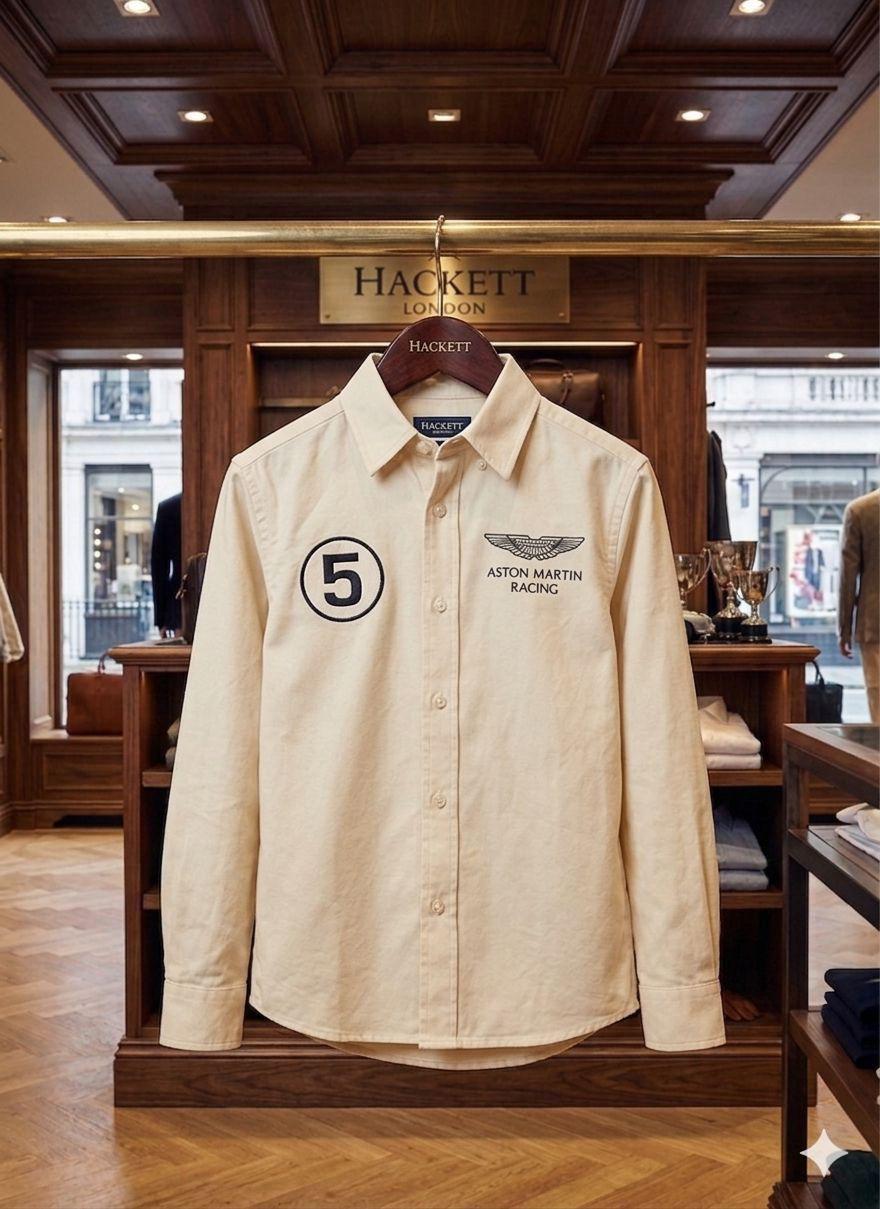 Hackett Kids Premium Oxford Shirt in Beige
