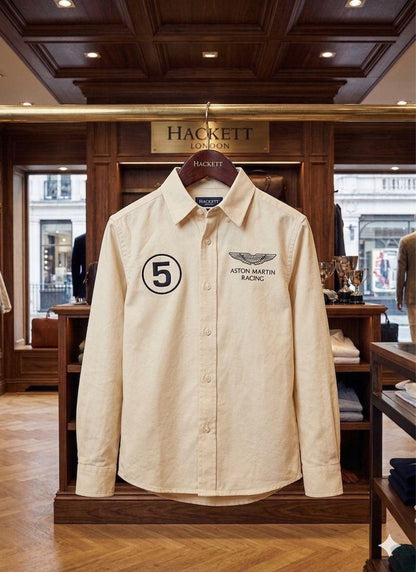 Hackett Kids Premium Oxford Shirt in Beige
