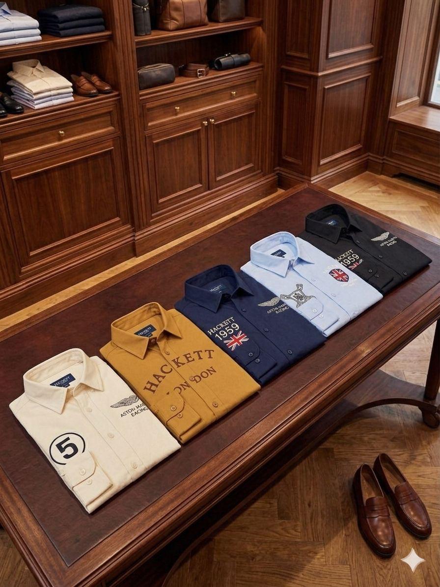 Hackett Kids Oxford Shirts – Black, Navy, Beige, Sky Blue & Yellow Collection
