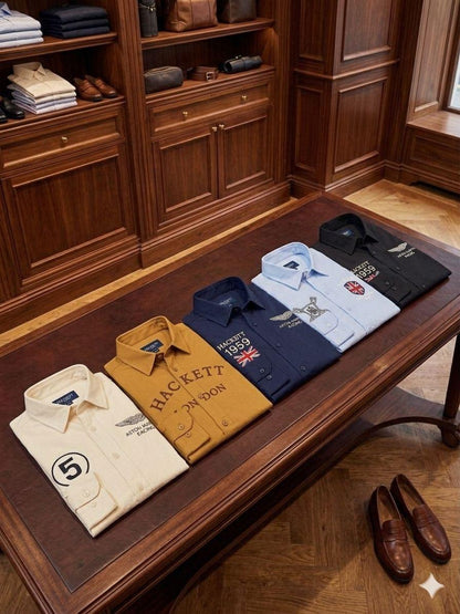Hackett Kids Oxford Shirts – Black, Navy, Beige, Sky Blue & Yellow Collection
