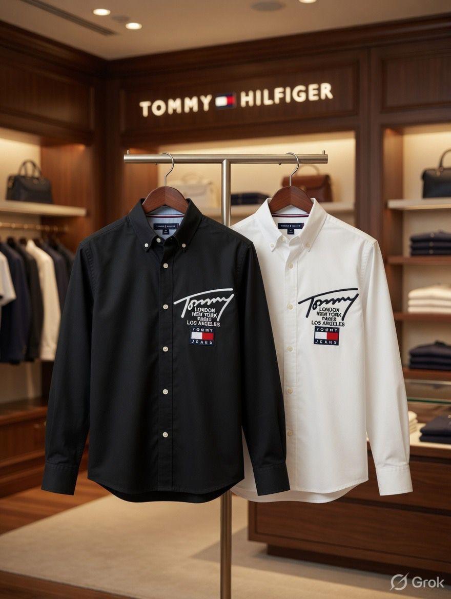 Tommy Hilfiger Kids Oxford Shirts – White & Black Collection
