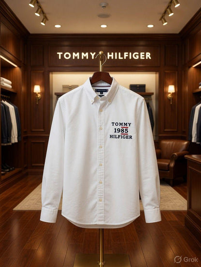 Tommy Hilfiger Kids Embroidered Oxford Shirt in White
