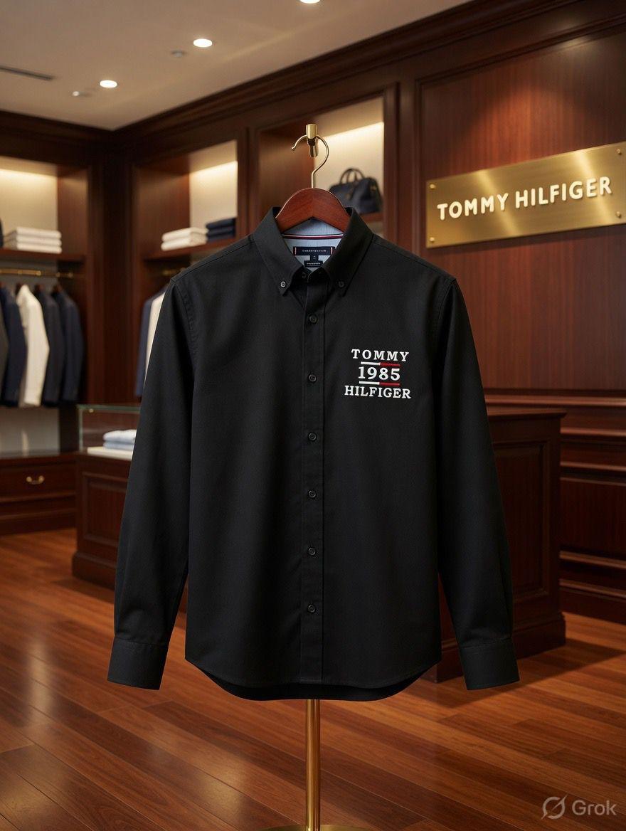 Tommy Hilfiger Kids Embroidered Oxford Shirt in Black
