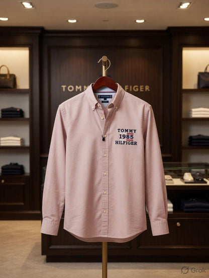 Tommy Hilfiger Kids Embroidered Oxford Shirt in Pink
