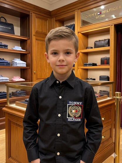Tommy Hilfiger Kids Black Shirt – Fabric Close-up
