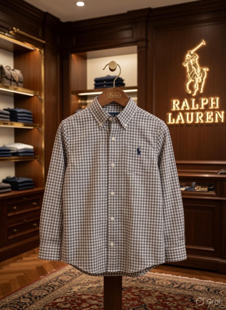 Ralph Lauren Kids Premium Oxford Shirt in Brown
