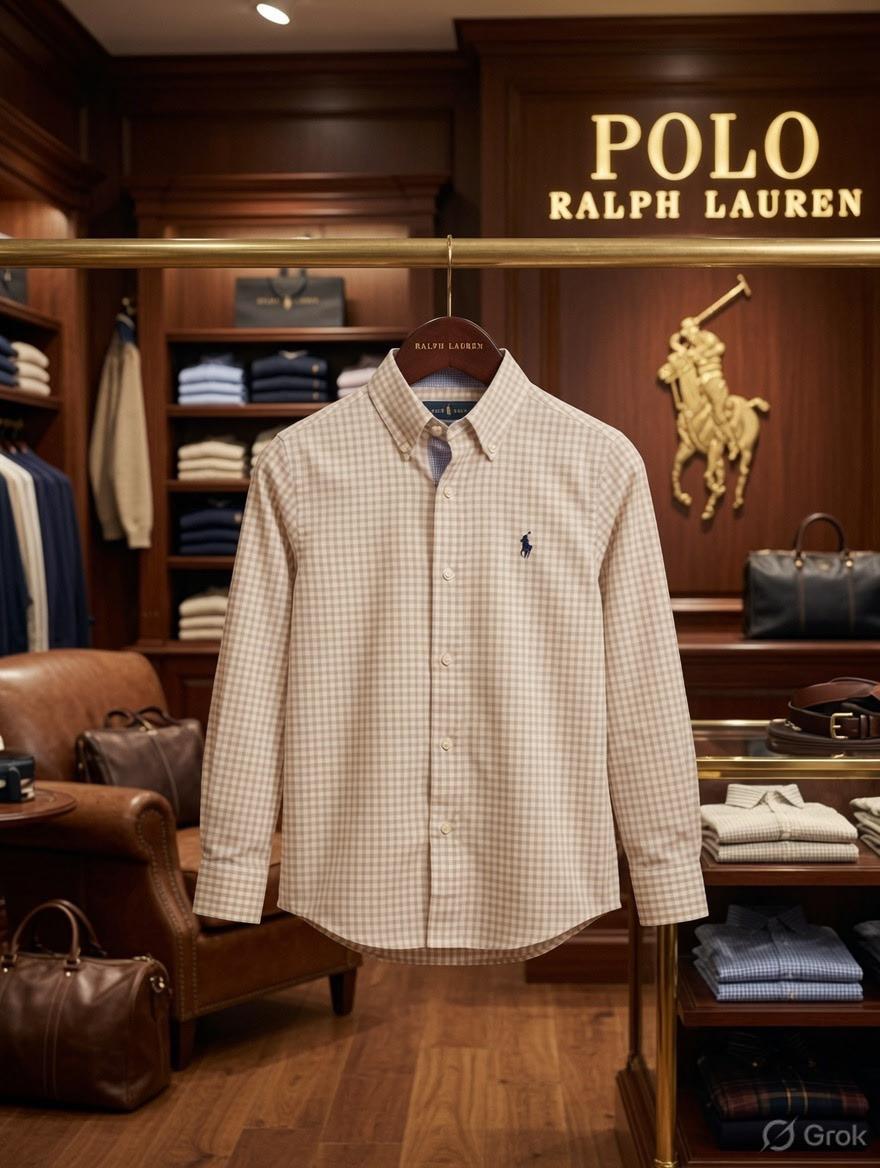 Ralph Lauren Kids Premium Oxford Shirt in Beige
