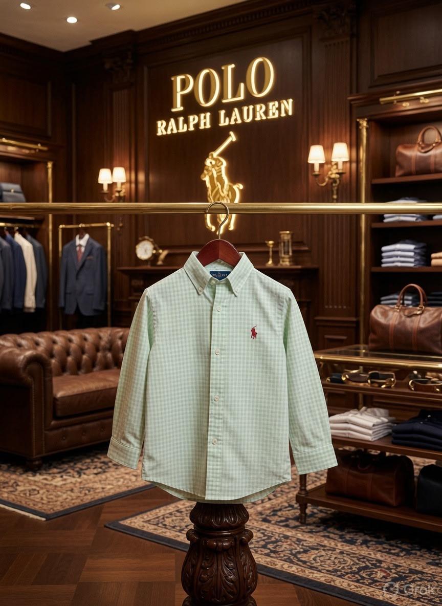 Ralph Lauren Kids Premium Oxford Shirt in Mint Green
