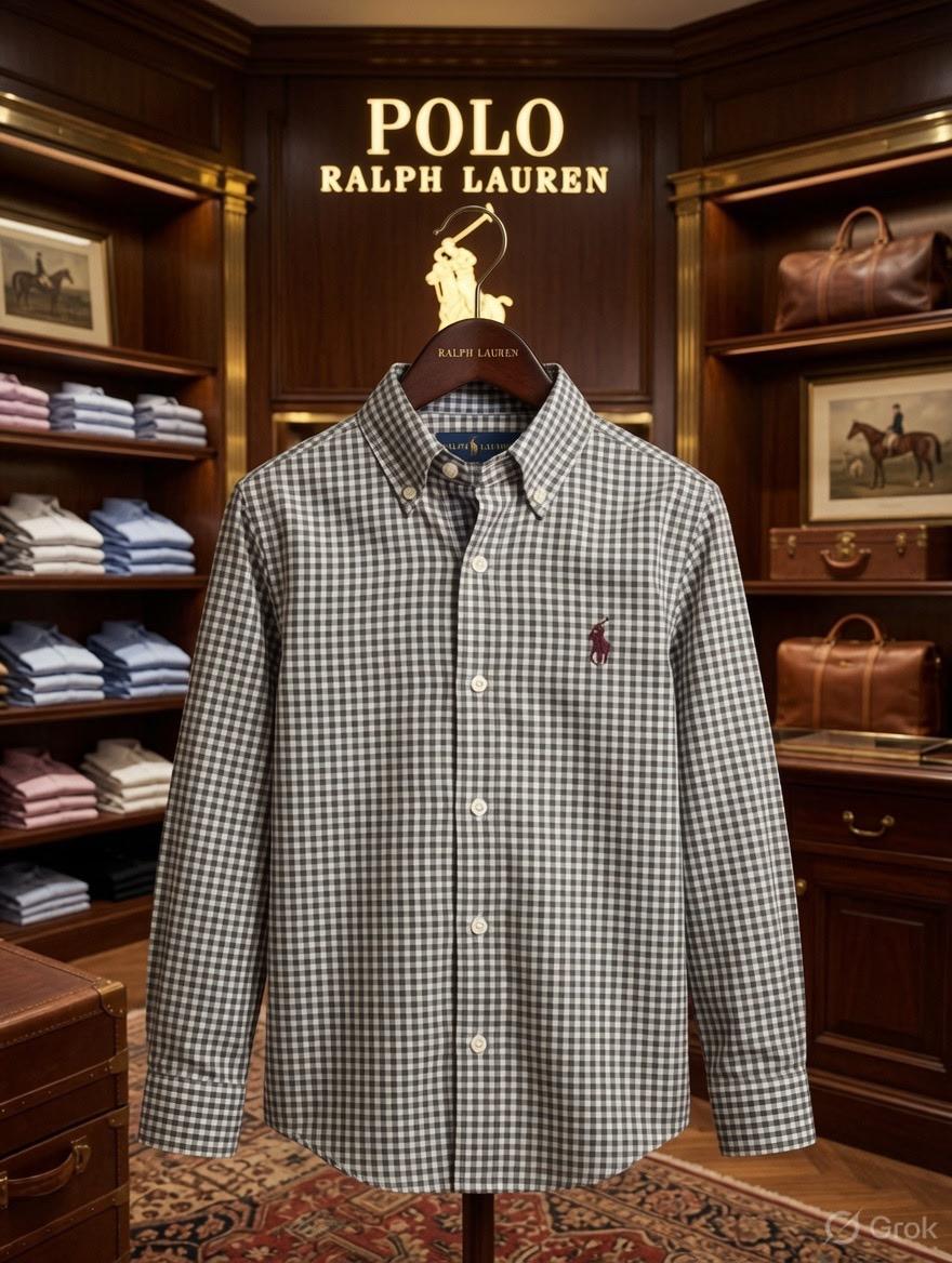 Ralph Lauren Kids Premium Oxford Shirt in Grey
