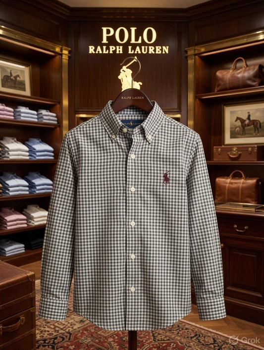 Ralph Lauren Kids Premium Oxford Shirt in Grey
