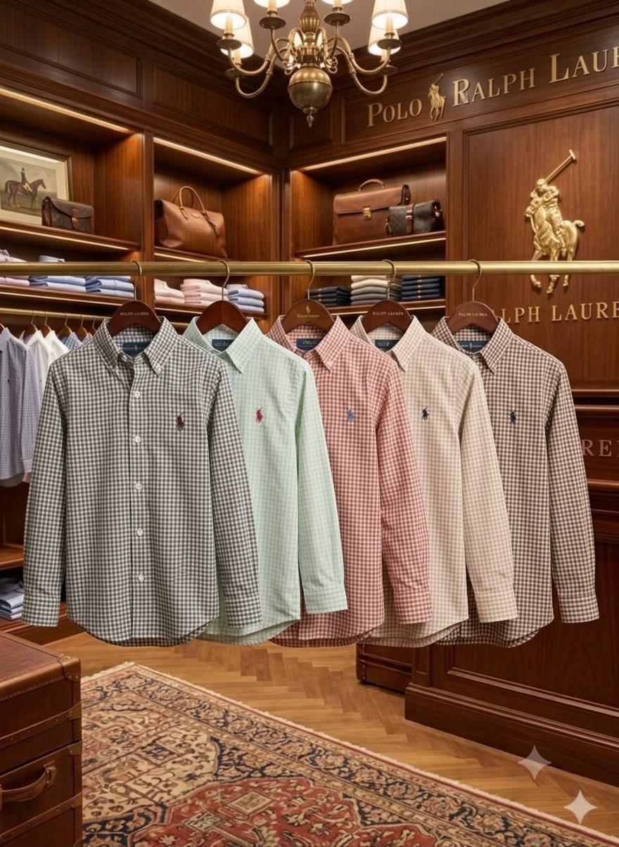 Ralph Lauren Kids Oxford Shirts – Grey, Mint Green, Orange, Beige & Brown Collection