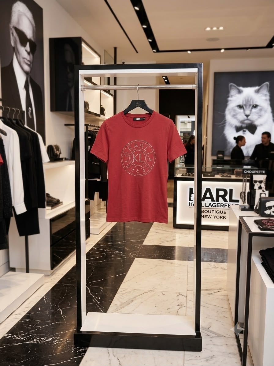 Karl Lagerfeld red premium women's Lycra T-shirt
