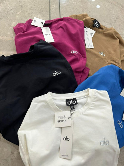 ALO luxury Turkey cotton women's regular fit T-shirts in multiple colours
