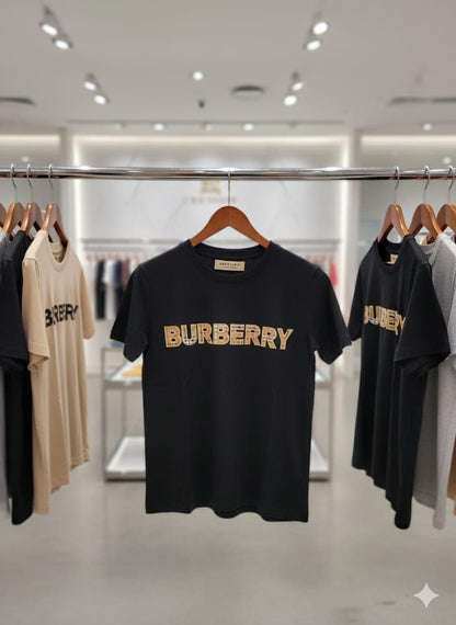 Burberry Kids Cotton Tee in Black – Front View	