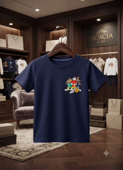 H&M Kids Premium Cotton Tee in Navy Blue
