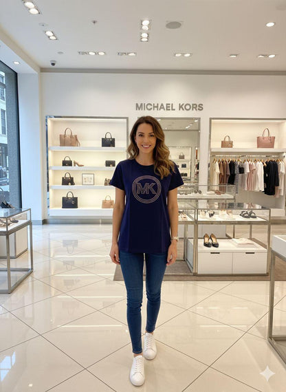 Premium Michael Kors Navy casual T-shirt for women